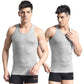 100% Cotton Men's Vest Fitness Stretch Bottoming Shirt Summer Vest Round Neck Sleeveless Vest (2 Pieces)