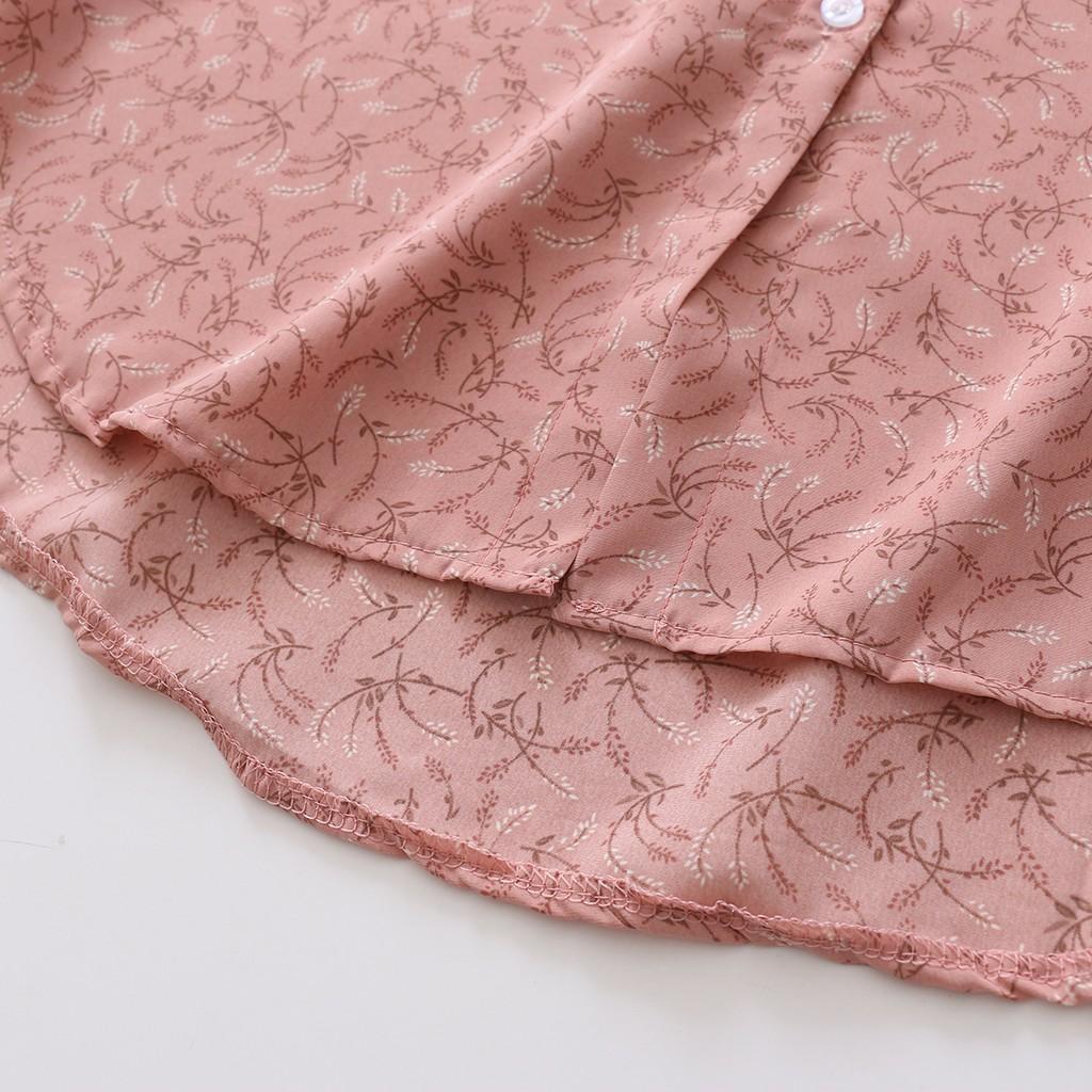 Korean Version of Spring Jacket Long-sleeved Design Sense Niche Chiffon Floral Shirt Women