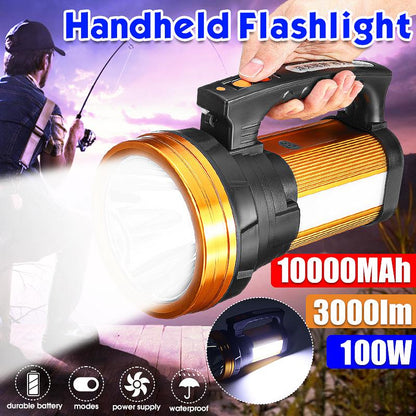 PDTO LED Handheld Spotlight Rechargeable Camping Hunting Flashlight Spot Light