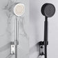 1PS Stainless Steel Pressurized Shower Head Shower Bath Shower Rain Hand-held Shower Head Black Suit