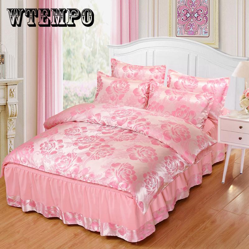 Jacquard Queen/King Size Duvet Cover Set Bedclothes bed sheet jacquard lace Bedding Sets