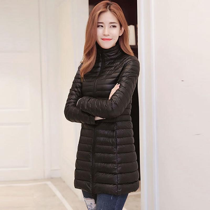 Winter Women Ultralight Thin Down Jacket White Duck Down Jackets Long Sleeve Warm Coat Parka Female Portable Outwear