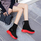 Elastic Short Boots Martin Boots Women's High Invisibility Increased Women's Shoes Thick-soled Fashion All-match Plush Boots Martin Boots
