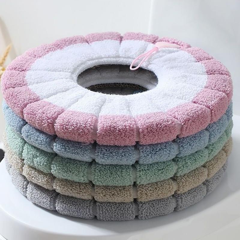 2PS Toilet Seat Nordic Style Toilet Seat Household Toilet Cover Four Seasons Thickened Toilet Seat Universal Toilet Seat Pad Can Be Washed