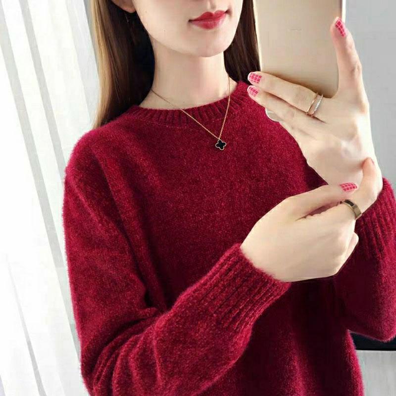 Autumn and Winter Mink Velvet Sweater Loose Casual Jacket Fashion Knitted Blouse