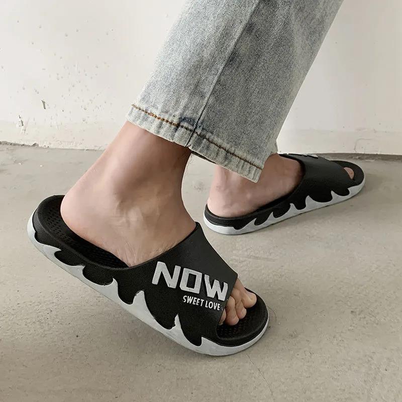 Men's Slippers Outside Wear Bathroom Non-slip Thick Bottom Wear-resistant Slippers Summer