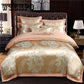 4pcs Luxury Silk Satin Jacquard Duvet Cover Bedding Set Queen King Size Bed Set Bed Shee Set