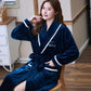 Autumn Winter Pajamas for Women Men Couple Nightgown Thick Velvet Flannel Bathrobe Coral Fleece Long Sleeve Pyjamas Casual Loose Homewear Sleepwear