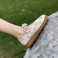 Artistic Women's Shoes Cotton and Linen Hollow Mesh Sandals Comfortable Big Head Doll Shoes Wild Retro Shoes Women's Moccasin Shoes