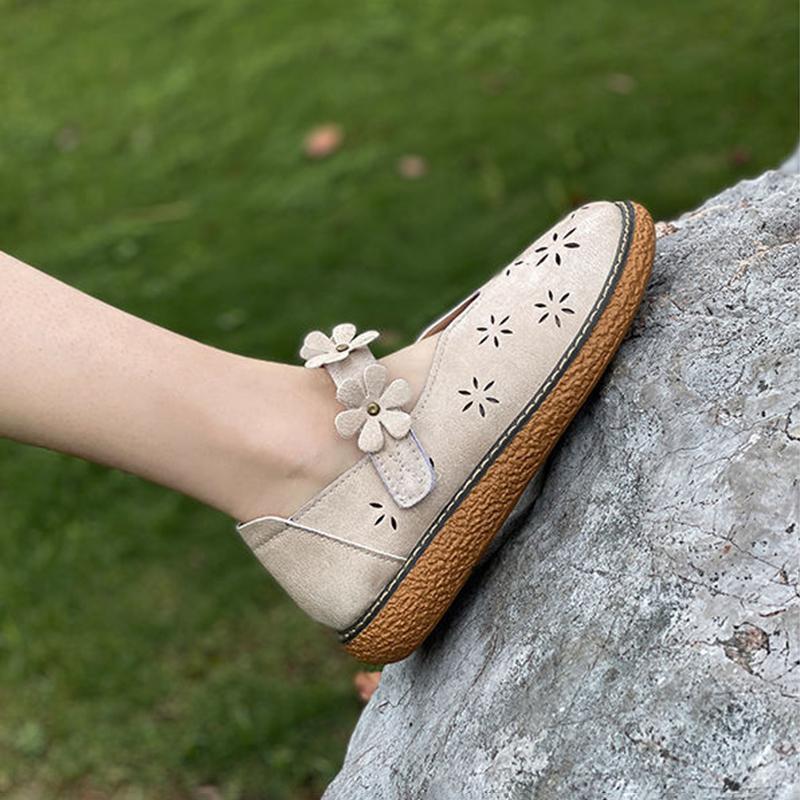 Artistic Women's Shoes Cotton and Linen Hollow Mesh Sandals Comfortable Big Head Doll Shoes Wild Retro Shoes Women's Moccasin Shoes