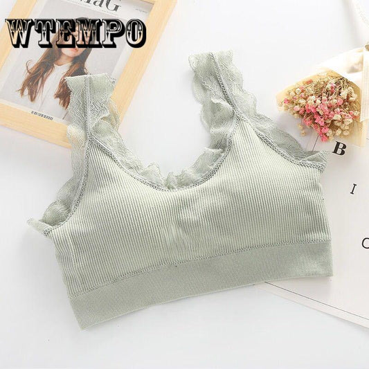 1/2 Piece of Lace Sling Beauty Vest Gathered Without Steel Ring Marks Thin Sports Tube Bra Underwear