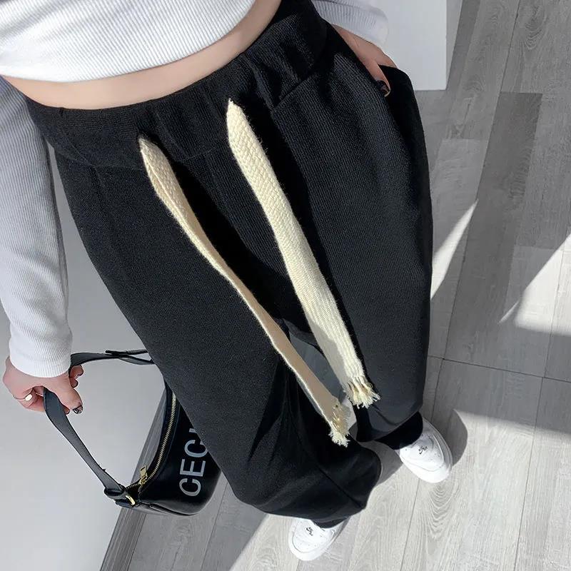 Drawstring Sweatpants Women's Autumn and Winter High Waist Loose Straight Drape Wide-leg Pants Lazy Walking Curved Pants Mopping Casual Pants