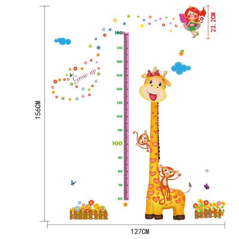 [sticker ]Cartoon Giraffe Height Wall Stickers For Kids Rooms Nursery Children Bedroom Decals Vinyl