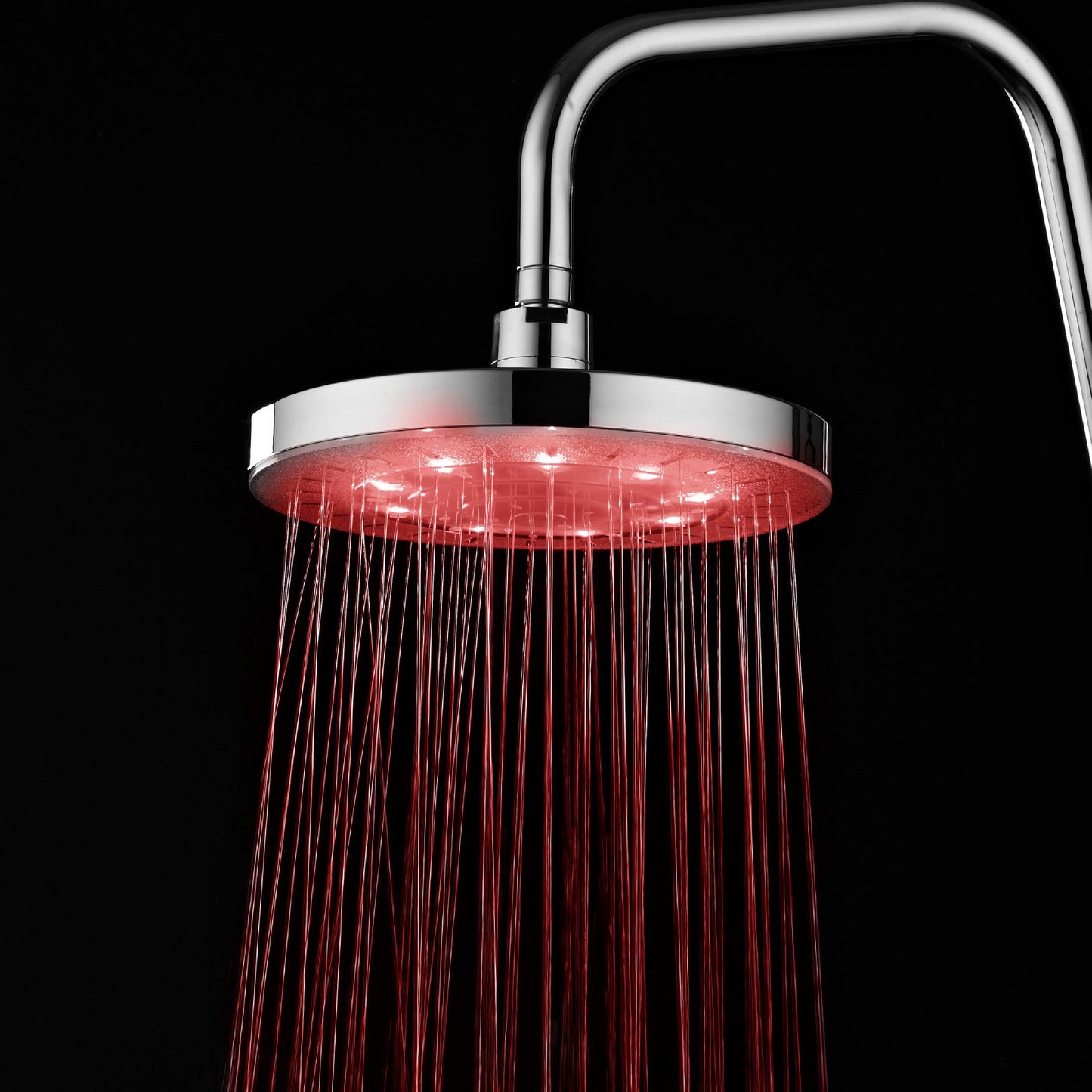 Brand LED Shower Head 360° Adjustable Chrome Water Temperature Controller Multicolor