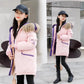 Girls' Autumn and Winter Clothes Windproof and Warm Cotton Clothes Mid-length Thick Coat