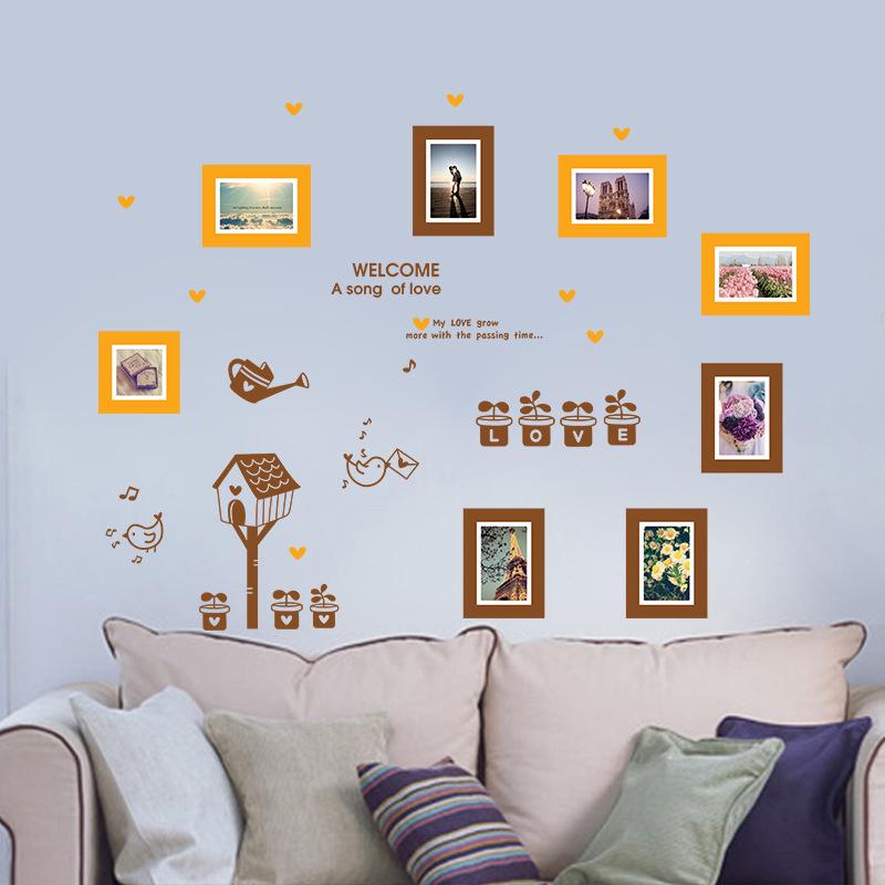 Retro bird photo wall sticker  removable animal bird family wallpaper waterproof pvc stickers