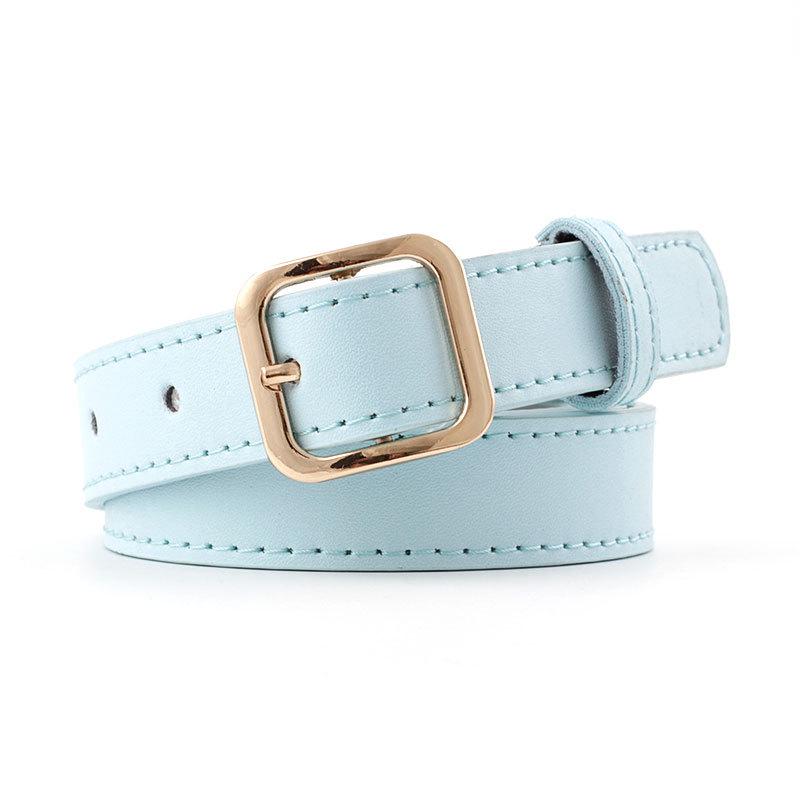 Small Square Buckle Ladies Belt Multicolor Wild Jeans Belt Student Fashion Decorative