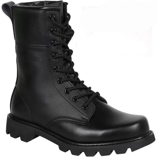 Genuine Leather Army Boots Leather Steel Toe Steel Sole Outdoor Men's Tooling Martin Boots Men's Breathable High-top Boots