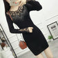 Women Sweater Dress O-neck Full Sleeve Sashes Stretch Vestidos Female Knee-length Knitted Dress