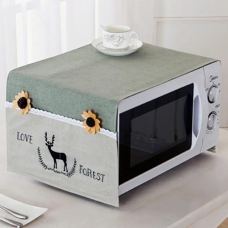 Microwave Oven Cover Fashionable Universal Dust Cover Cover Cloth Pastoral Style Microwave Oven Protective Cover