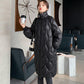 Women's Down Coat Mid-length Stand-up Collar Winter Bright Face Over-the-knee Cotton Coat