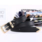 Fashion Men Women Buckle-Free Elastic Belt Leather Waistband for Jeans Pants