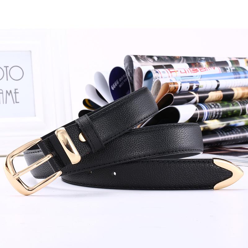 Fashion Men Women Buckle-Free Elastic Belt Leather Waistband for Jeans Pants