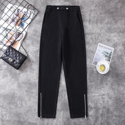 Autumn and Winter Ladies Cotton Warm Long Pants Oversized Stretch Retro Casual Loose Trousers