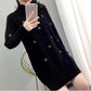 Mid-length Sweater Women's Pullover Autumn  Winter Loose Long Imitation Mink Velvet Bottoming Shirt  Outer Wear