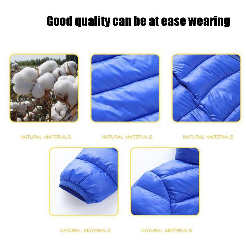 Boys and Girls Lightweight Cotton Coat Autumn Winter Candy-colored Jacket Warm Hooded Parka Coat Unisex