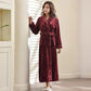V-neck Cashmere Couple Bathrobes Men Pajamas Winter Warm Home Clothes Ladies Quick-drying Robe Coat Long