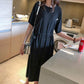 Dress Women's Spring Summer Long Loose Large Size T-shirt Skirt Bandage Waist Slimming Over-the-knee Dress