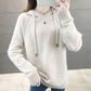 Autumn and Winter Knitted Pullover Sweater Women's Solid Color Loose Bottoming Shirt Hooded Top Coat