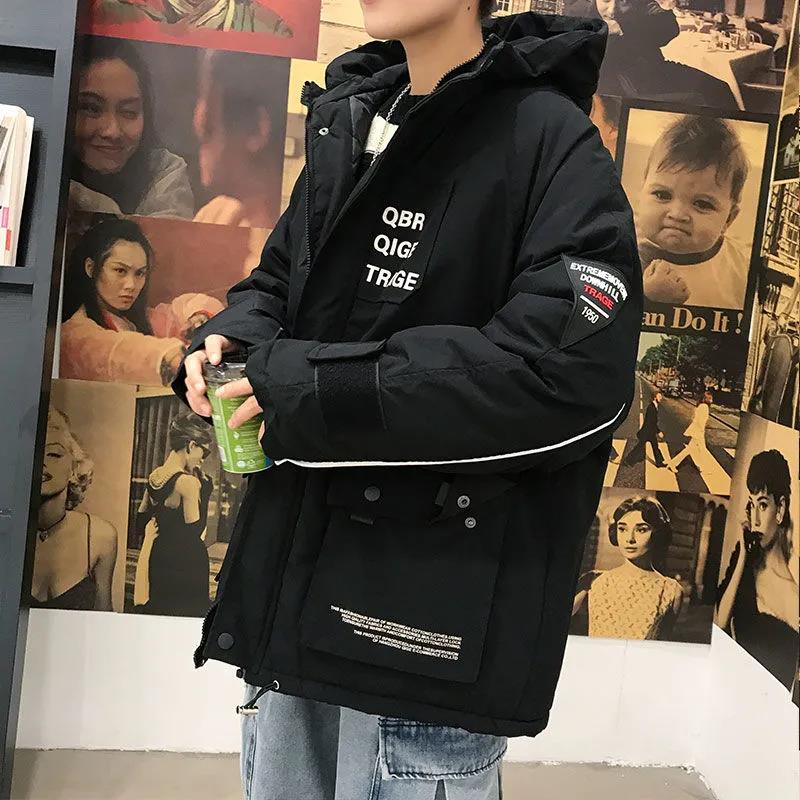 Men's Winter Casual Warm Jacket Padded Jacket Thickened Padded Jacket Youth Trend Couple Tooling Padded Jacket