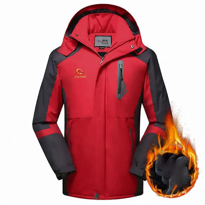 Men's Jacket Windproof Waterproof and Velvet Thick Hooded Sports Casual Jacket Autumn and Winter