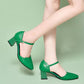 Women's Summer Sandals Comfortable Solid Color Non-slip Wear-resistant Medium Heel Sandals