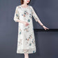 Women's White Imitation Silk Dress Women's Spring Summer Mid-length Temperament Loose Imitation Mulberry Silk Skirt