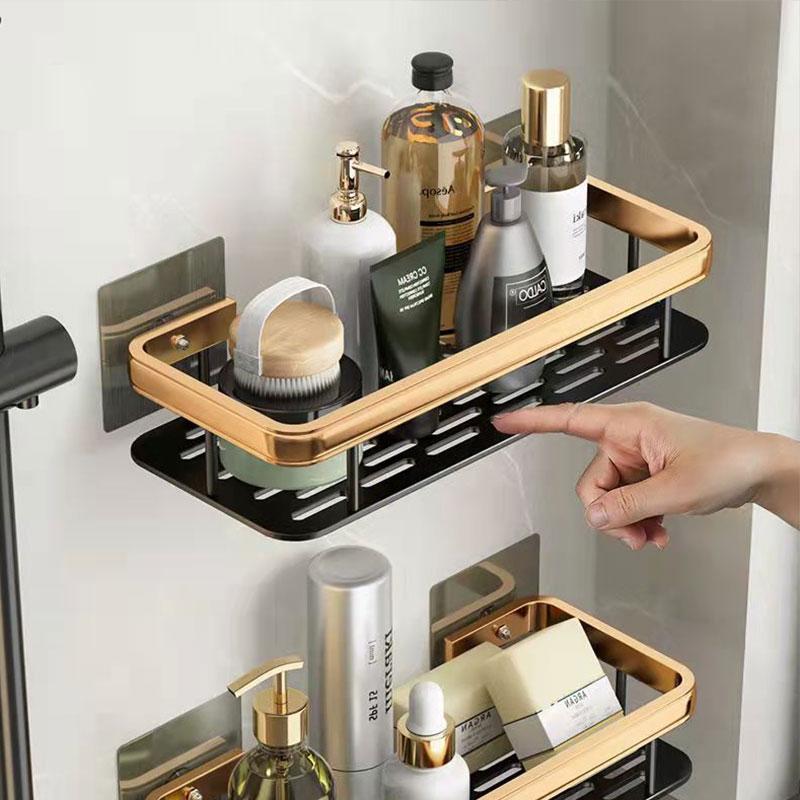 Bathroom Shelves Perforated-Free Toilet Storage Shelf Toiletries Wall Mount Storage Rack Kitchen Organizer Cosmetic Cabinet Storage Rack