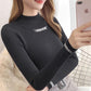 Half High Neck Solid Color Women's Sweater Slim Slimming Sexy Long-sleeved Knitted Bottoming Shirt