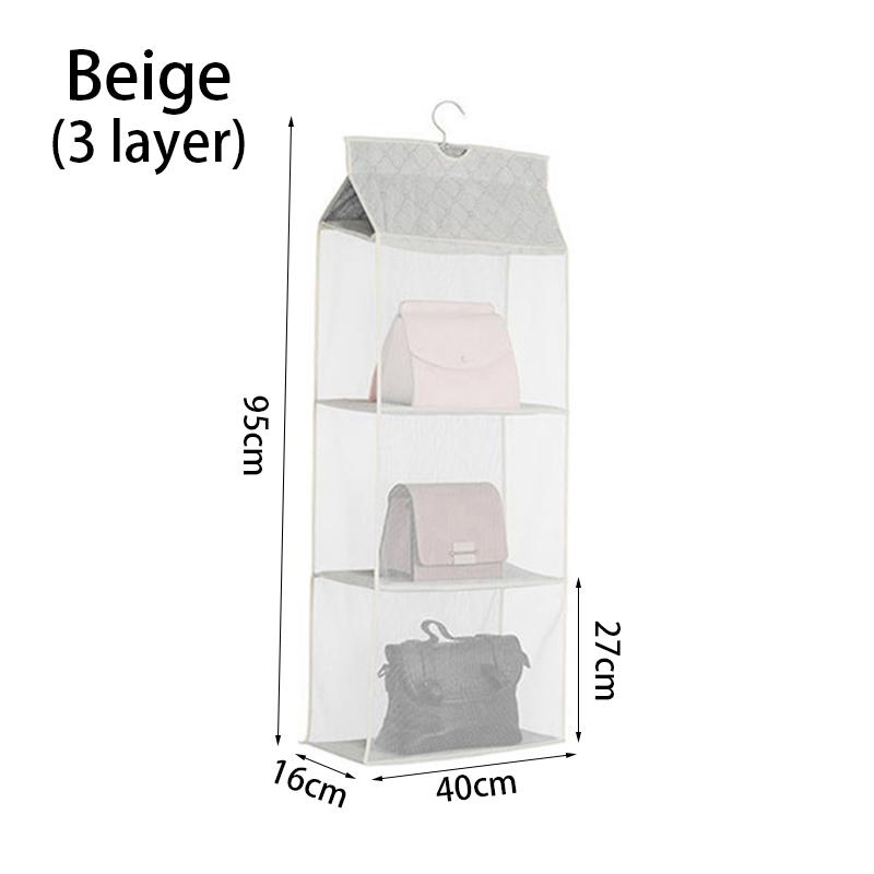 1Pcs Hanging Purse Closet Rack Bag Handbag Hanging Organizer Handbag Tote Bag 2/3/4 Pockets