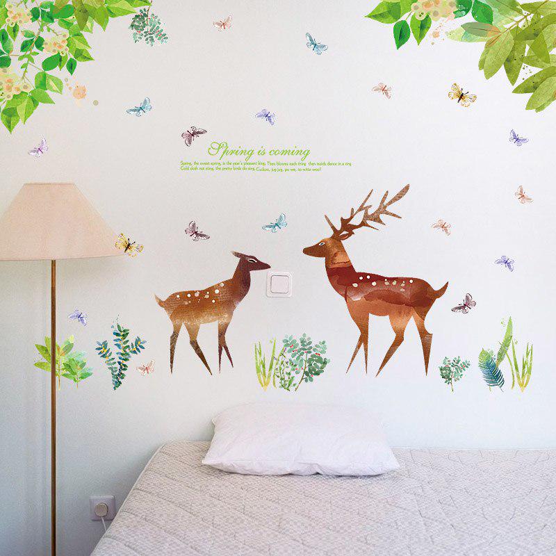 [Wall stickers] flower deer jungle butterfly wall stickers home decor living room kitchen wall decal