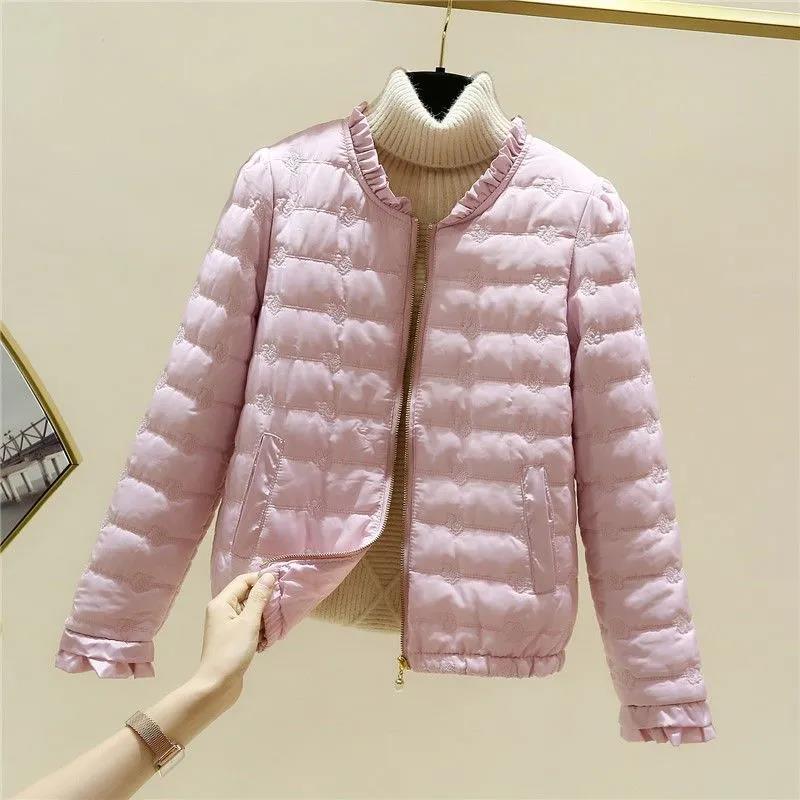 Winter Short Ladies Down Jacket Korean Fashion Loose Thick Cotton Stand Collar Jacket
