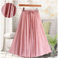 Summer Women High Waist Pleated Chiffon Skirt Plus Size Lady Black Pink Blue Long Maxi Skirt