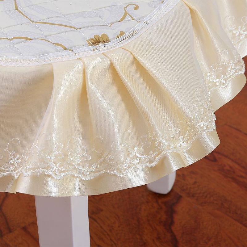 Printed Lace Side Dining Table and Chair Cushion Four Seasons Universal Non-slip Stool Seat Cushion with Laces Home Decoration