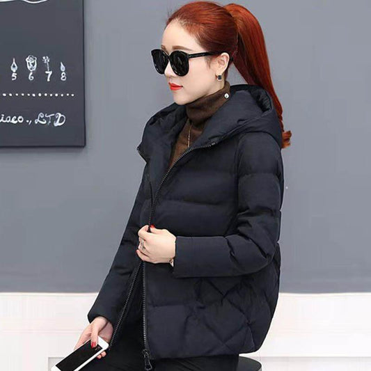 Fashion Increase Autumn and Winter Hooded Padded Jacket Coat Loose and Thin, All-match Lightweight Cotton Jacket Women's Short