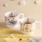 Blue Lotus Cute Rabbit Ceramic Cup Home Mug Girls High-value Couple Cup Large-capacity Water Cup