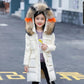 Children's Cotton-padded Clothes Girls' Winter Jacket Big Children Thickening Medium-length Cotton Jackets Large Fur Collar