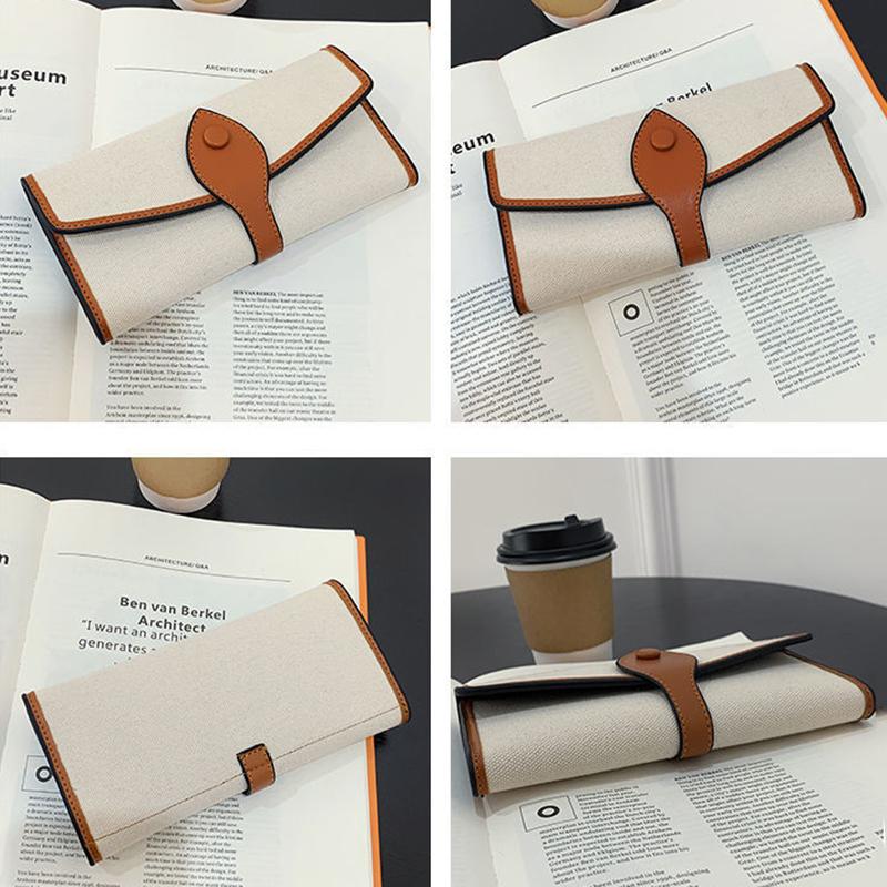 Wallets with Coin Pocket Zipper Purse Women Clutches Printing Canvas Bag  Multi-Layer Portable Handbag Wristlet