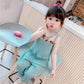 2Pcs Fashion New Toddler Summer Suit Solid Color Ribbed O-Neck Tops+Elastic Waist Shorts Outfits for Girls