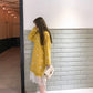 Pofulove Women Loose White Dot Sweater Dress Girly Long Section O-neck Lace Knitted Skirt Pullover